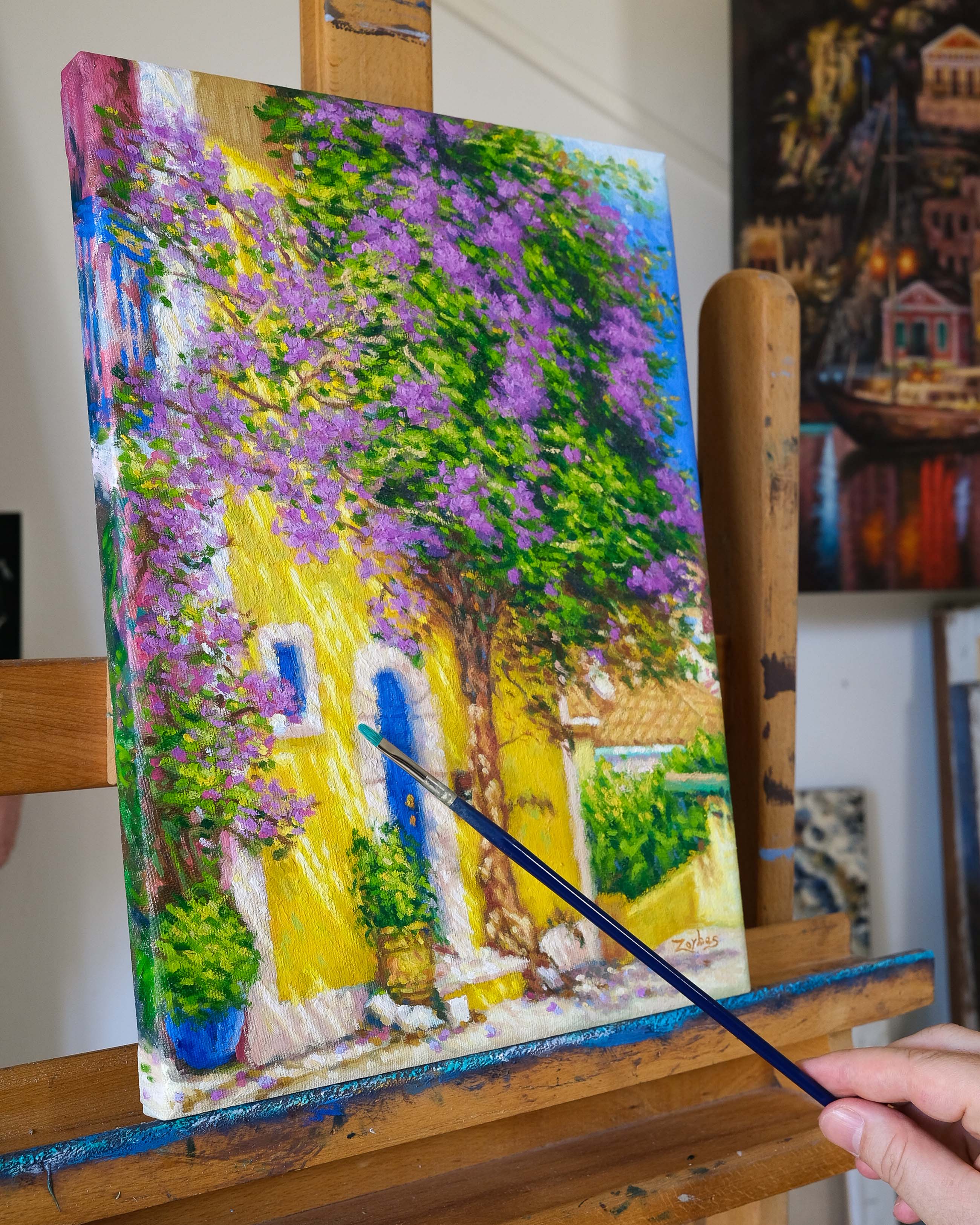 Kefalonia painting by artist Zac Zorbas